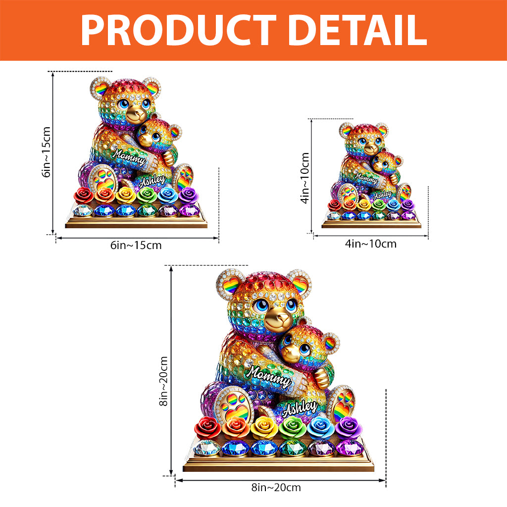 Mama Bär – Personalisierte Acrylplakette zur Unterstützung der LGBTQ+-Community in individueller Form