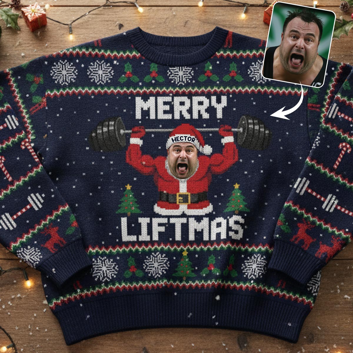 Fröhliche Weihnachts-Pullover - Personalisierter Fitness-Pullover