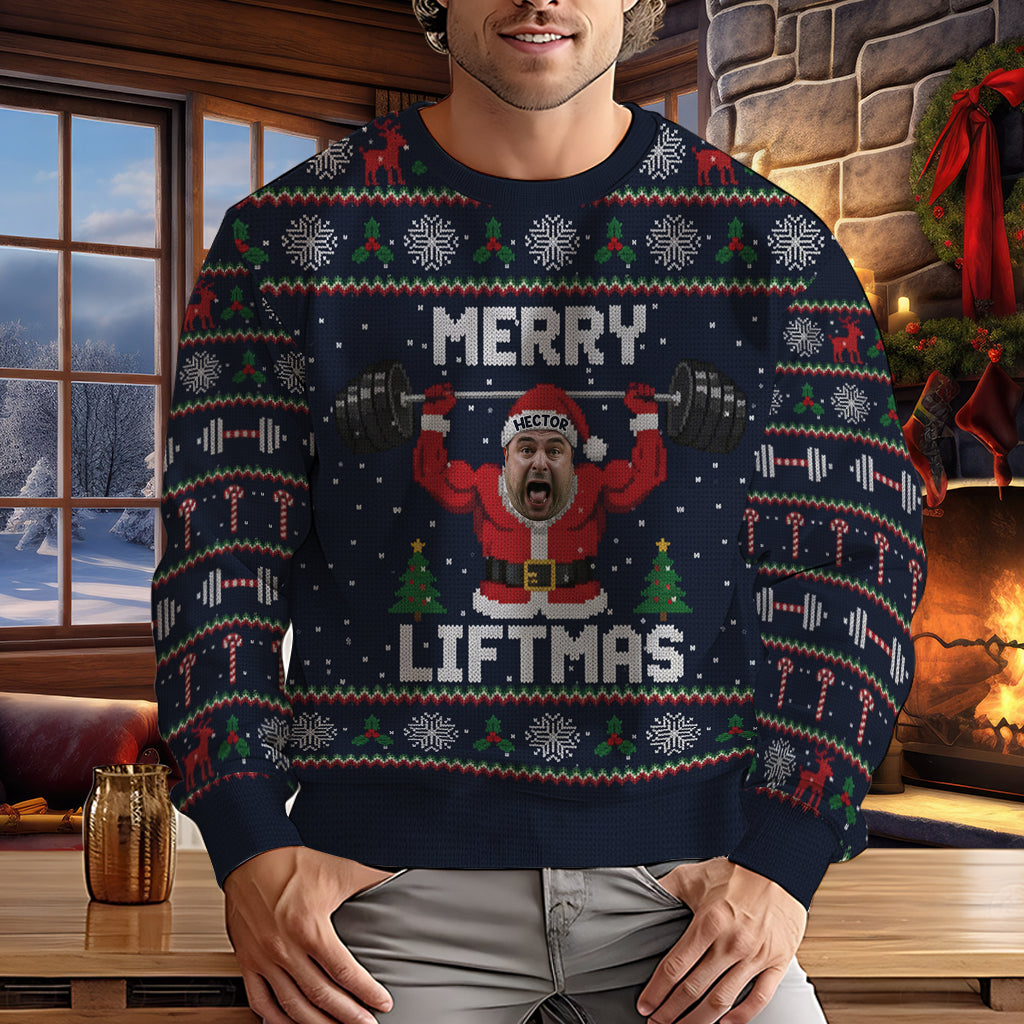 Fröhliche Weihnachts-Pullover - Personalisierter Fitness-Pullover