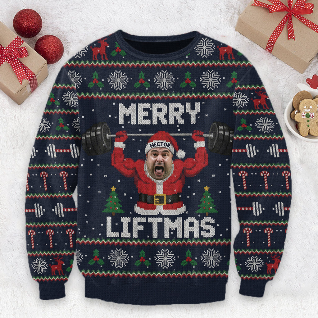 Fröhliche Weihnachts-Pullover - Personalisierter Fitness-Pullover