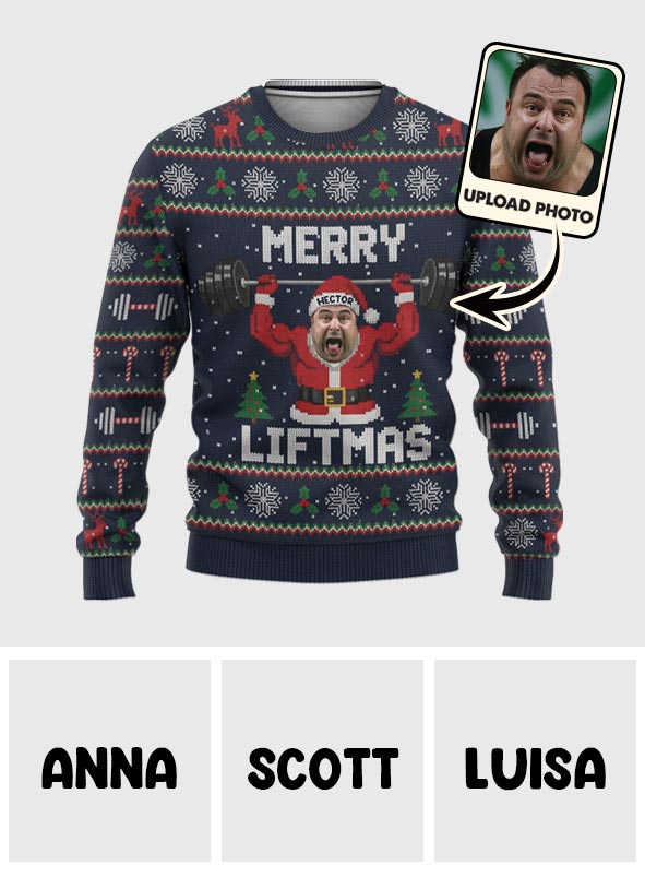 Fröhliche Weihnachts-Pullover - Personalisierter Fitness-Pullover