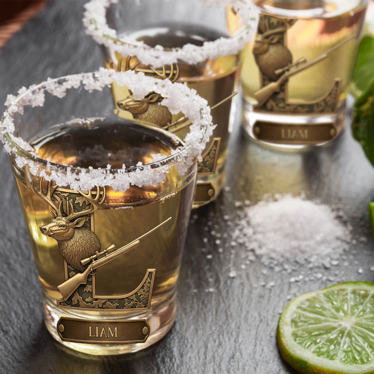 Liebe zur Jagd – Personalisiertes Jagd-Schnapsgläser-Set