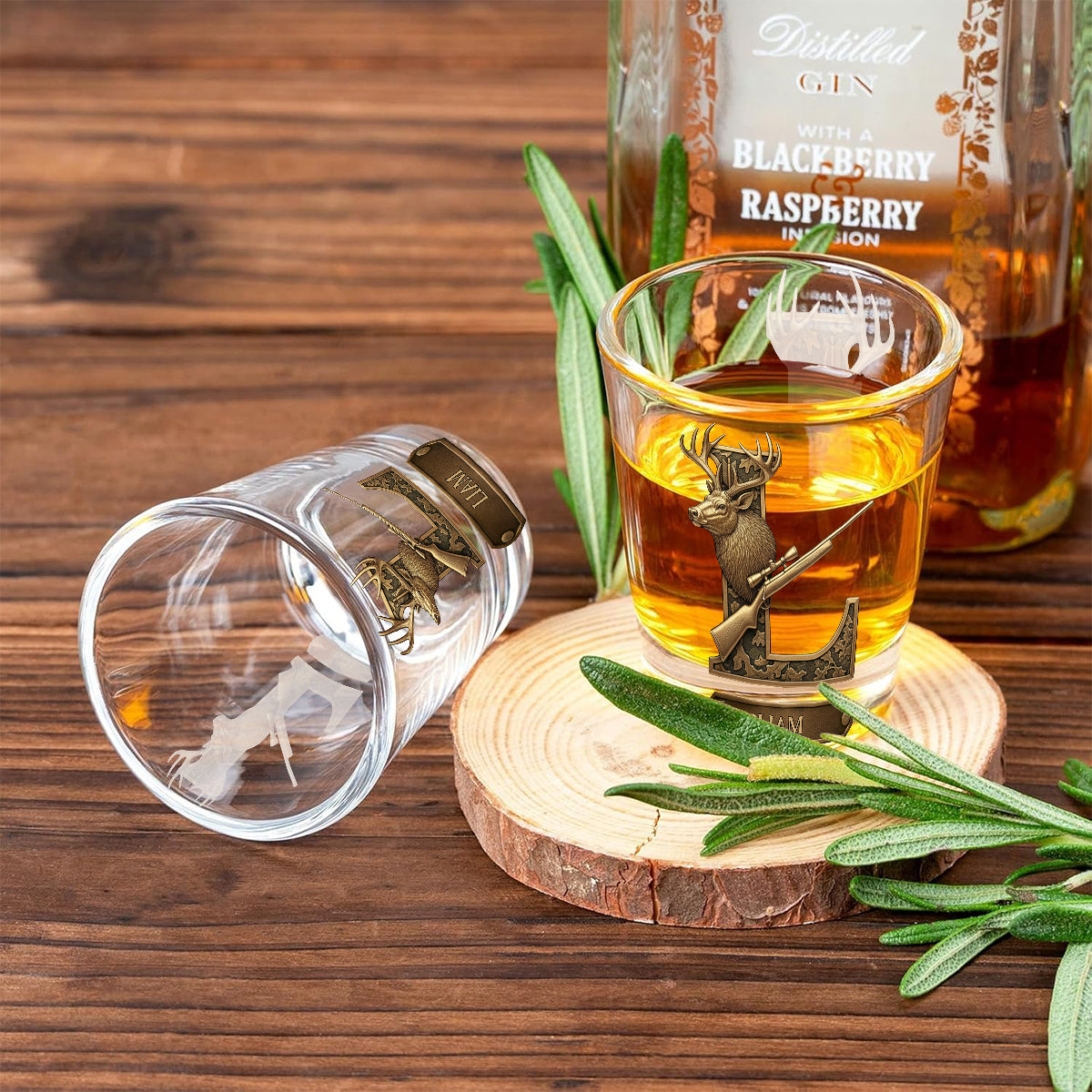 Liebe zur Jagd – Personalisiertes Jagd-Schnapsgläser-Set