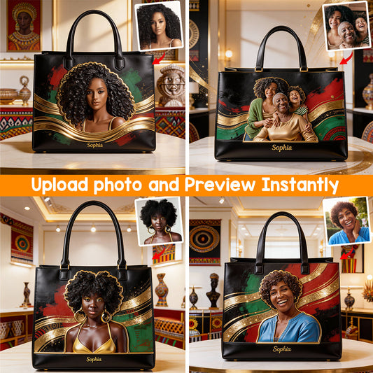 Stolz schwarzer Frauen – Personalisierte Handtasche aus afroamerikanischem Leder