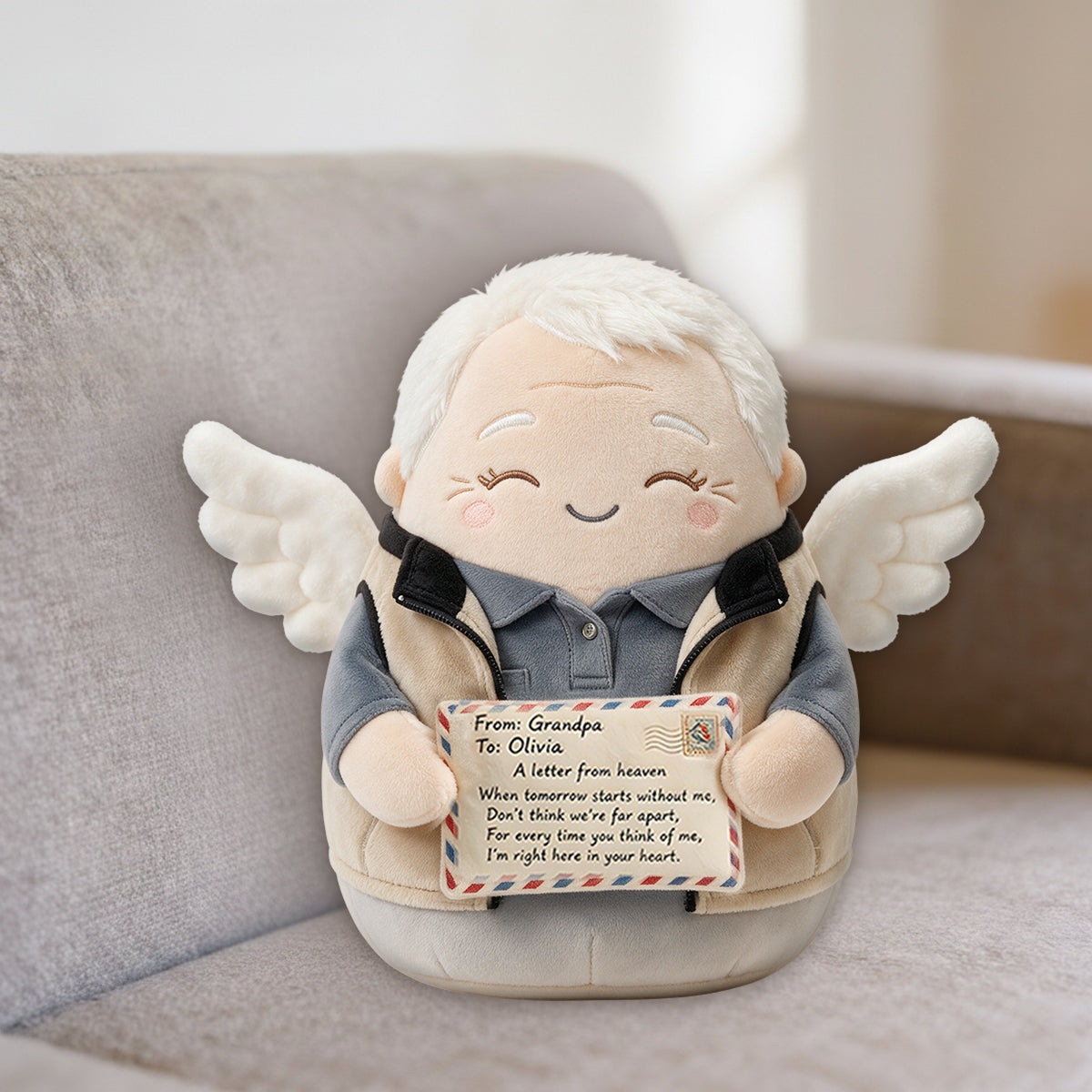 Memory Angel - Personalized Memorial Premium Faux Fur Pillow