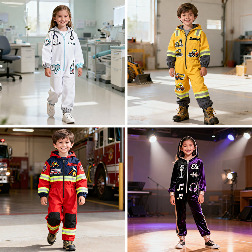 Traumjob-Geschenk für Kinder – personalisierter Kinder-Kapuzenoverall