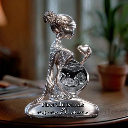 Pregnant Mom Baby Bump's First - Personalized Pregnancy Custom Shaped Acrylic Plaque