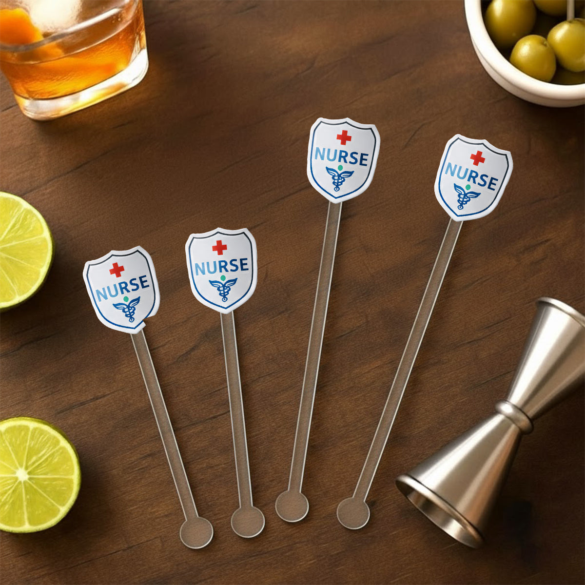 Geschenkidee für Krankenschwestern – Personalisierte Tasse mit Acryl-Rührstäbchen