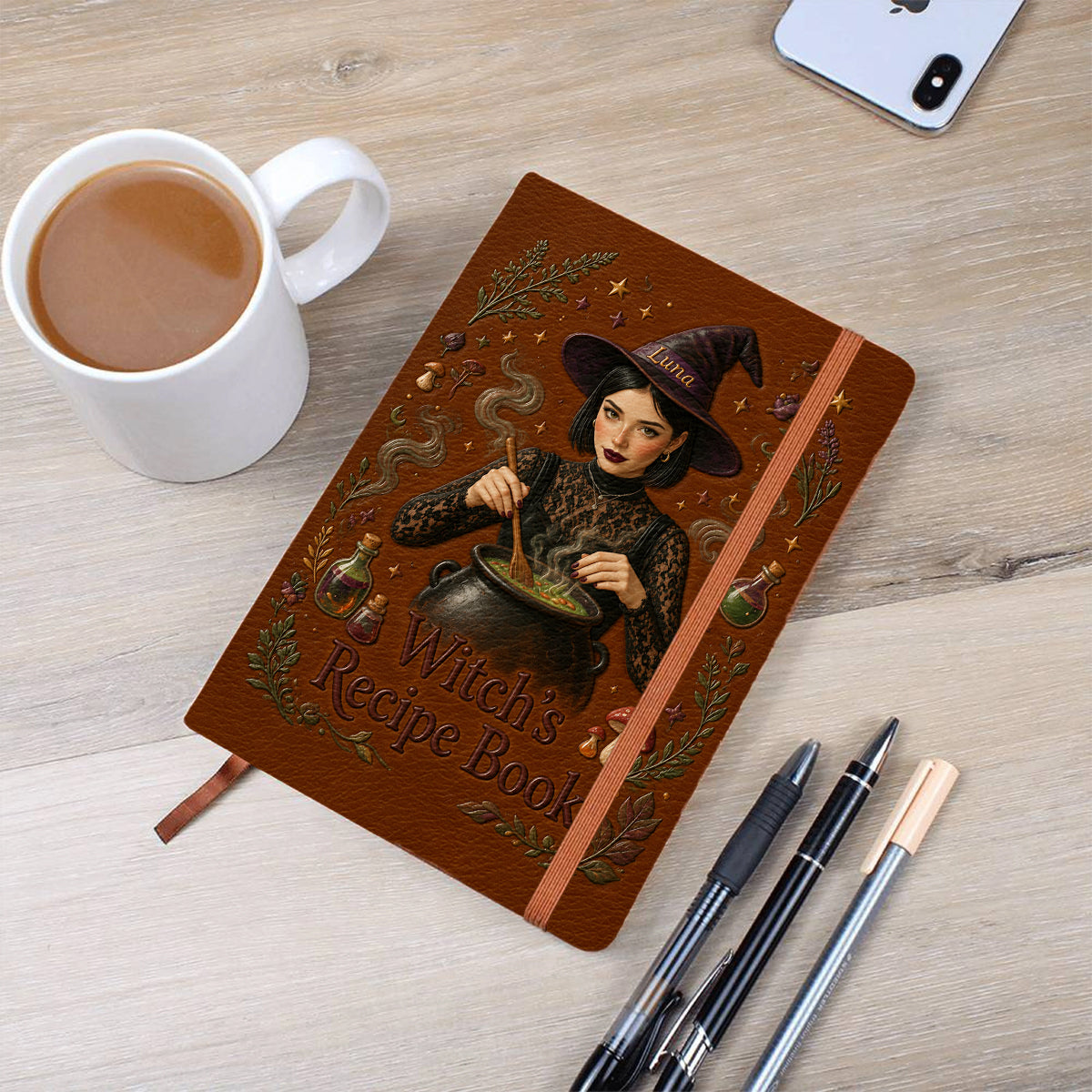Witch's Recipe Book - Personalized Witch Leather Journal