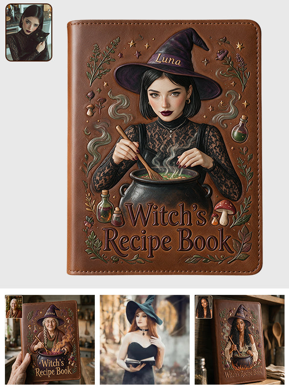 Witch's Recipe Book - Personalized Witch Leather Journal
