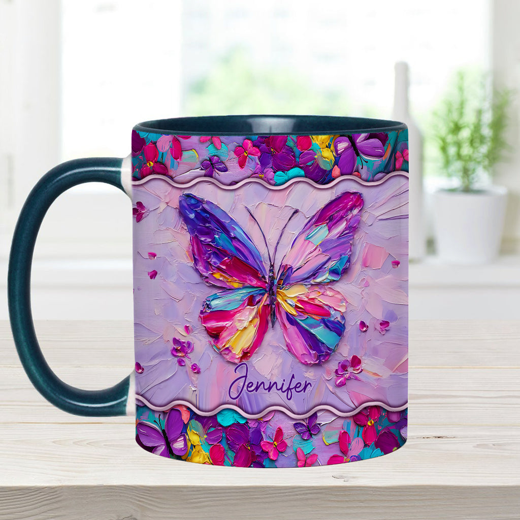 Beautiful Butterfly - Personalized Butterfly Accent Mug