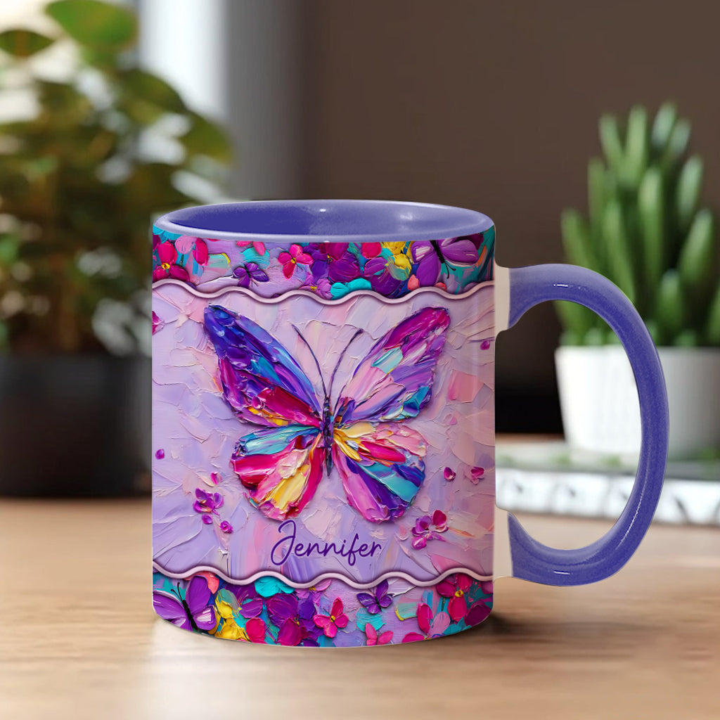 Beautiful Butterfly - Personalized Butterfly Accent Mug