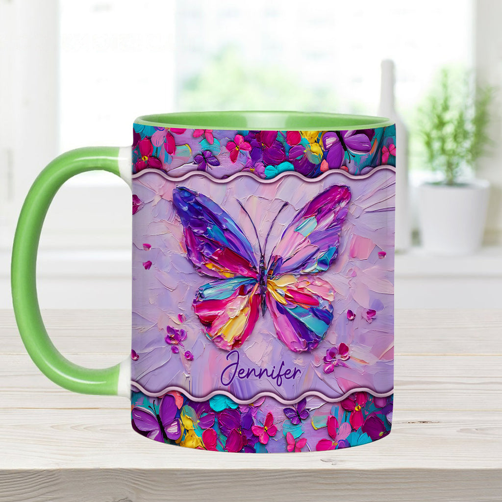 Beautiful Butterfly - Personalized Butterfly Accent Mug