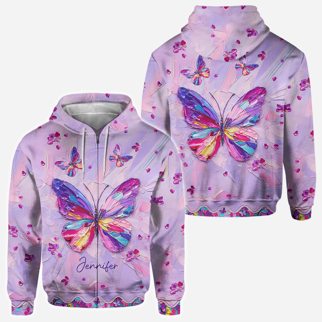 Wunderschöner Schmetterling – Personalisiertes T-Shirt mit Schmetterlingsmuster