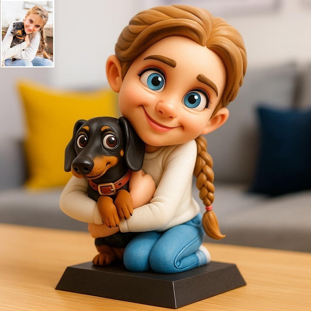 Sinnvolles Geschenk für Hundeliebhaber im Cartoon-Stil – personalisierte Acrylplakette in Hundeform