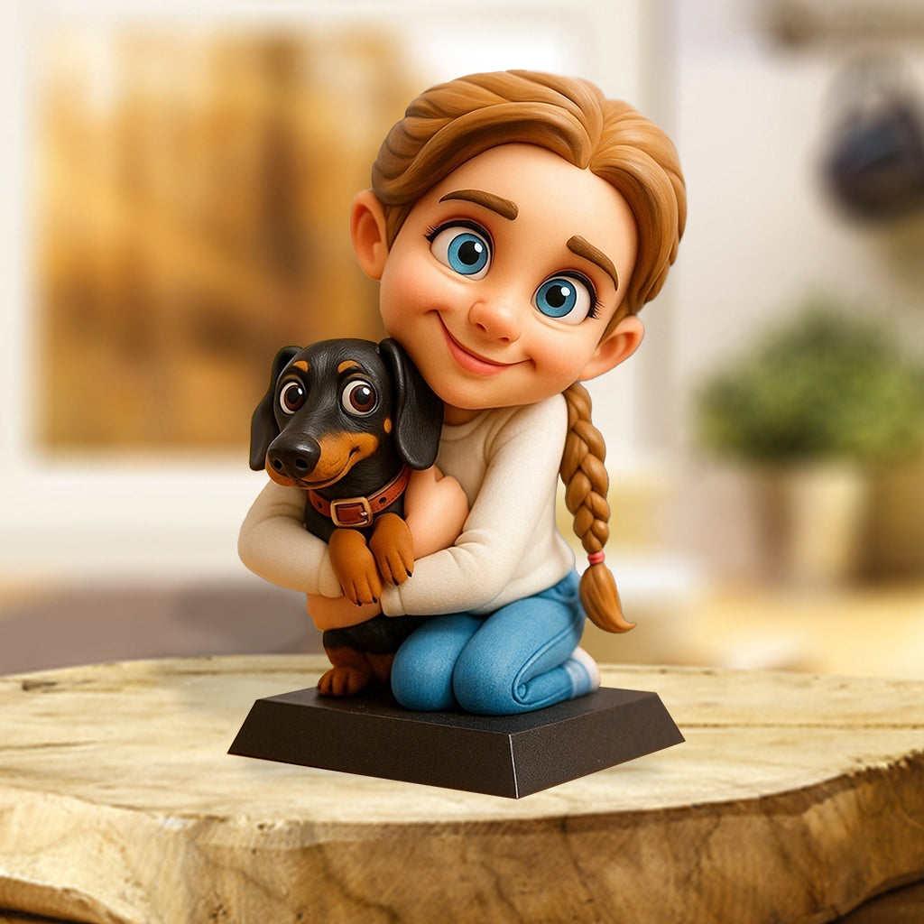 Sinnvolles Geschenk für Hundeliebhaber im Cartoon-Stil – personalisierte Acrylplakette in Hundeform