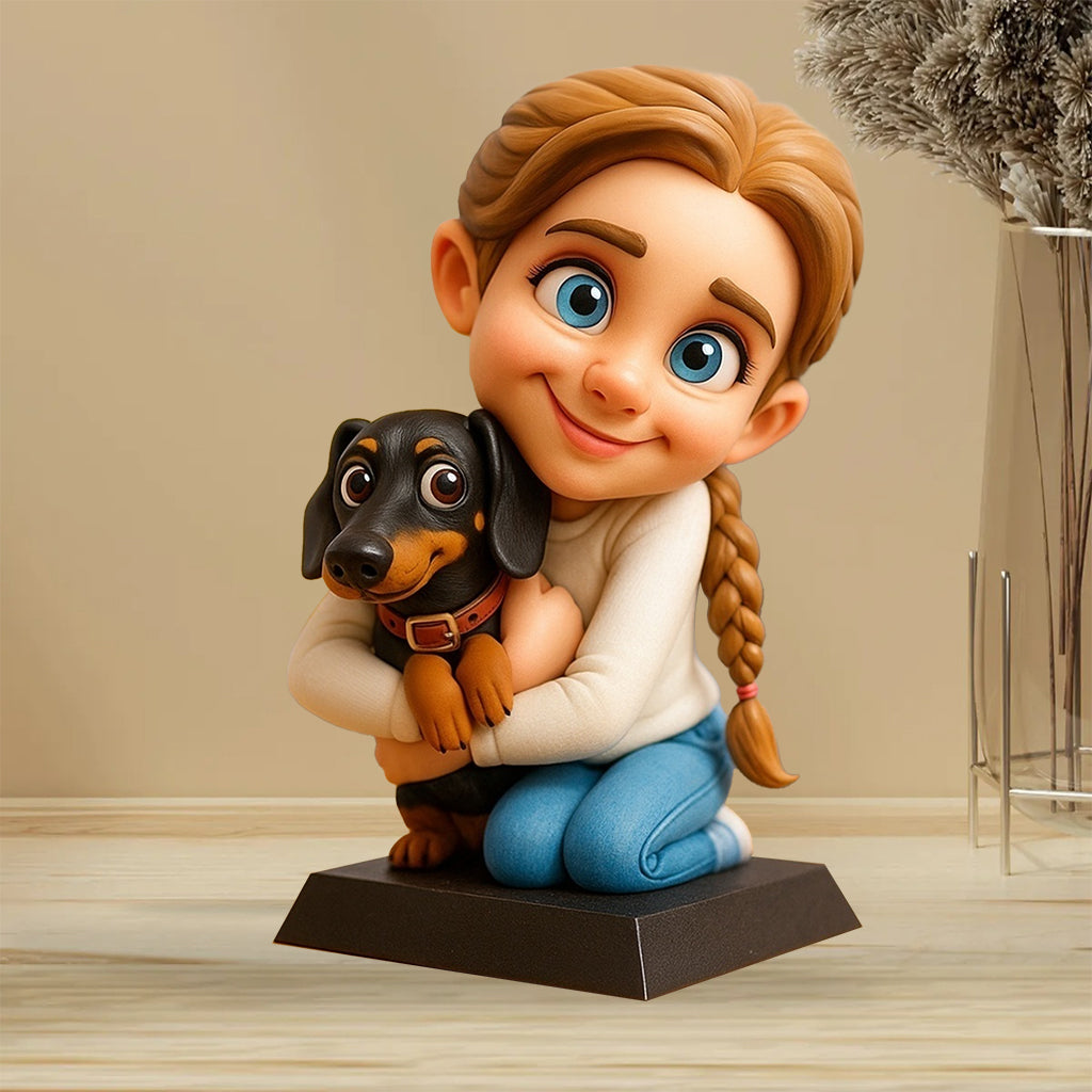 Sinnvolles Geschenk für Hundeliebhaber im Cartoon-Stil – personalisierte Acrylplakette in Hundeform