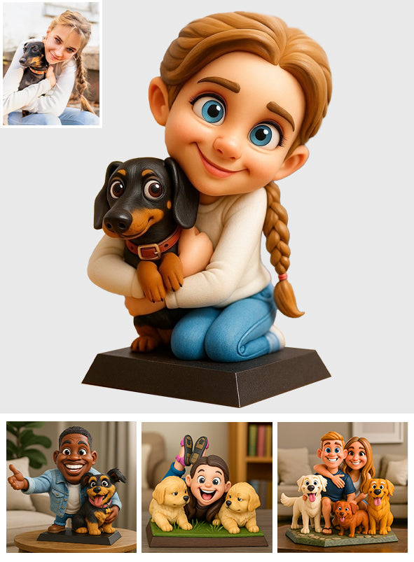 Sinnvolles Geschenk für Hundeliebhaber im Cartoon-Stil – personalisierte Acrylplakette in Hundeform