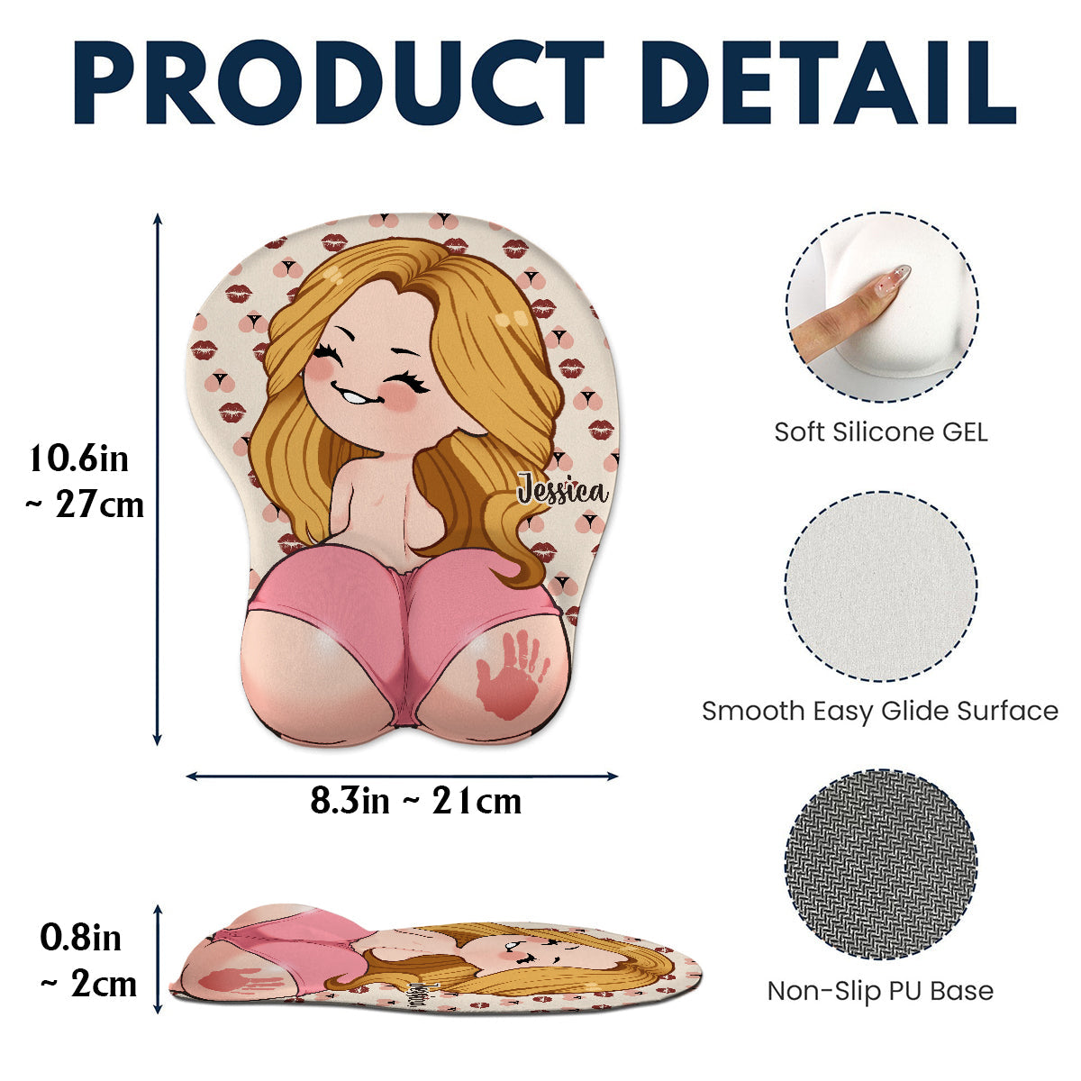 Funny Naughty Couple - Personalized Couple 3D Mouse Pad