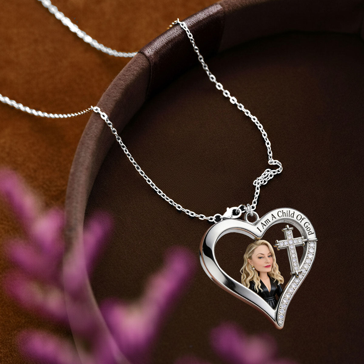 Custom Any Photo, I Am A Child Of God - Personalized Christian Shaped Metal Pendant Necklace