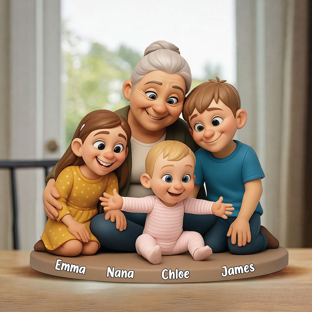 Wir lieben dich – Personalisierte Acrylplakette für Oma in Sonderform