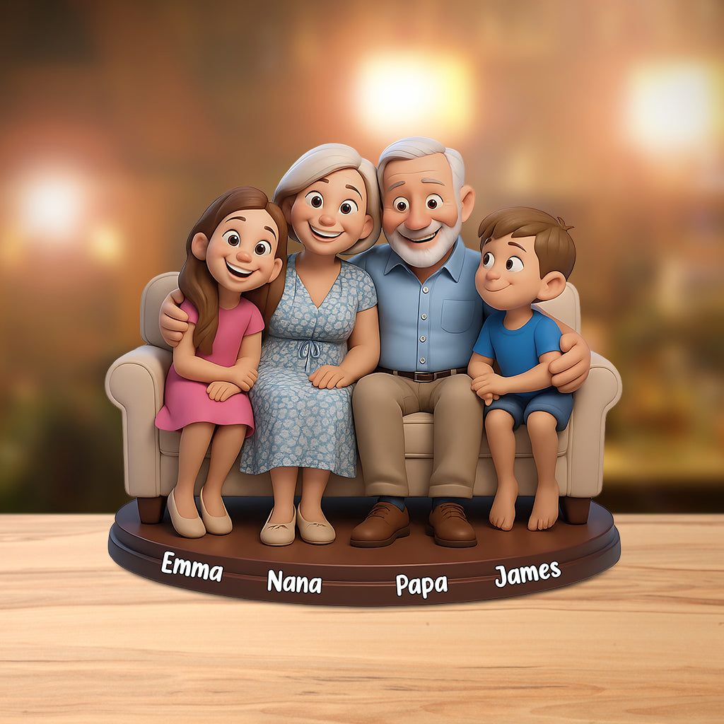 Wir lieben dich – Personalisierte Acrylplakette für Oma in Sonderform