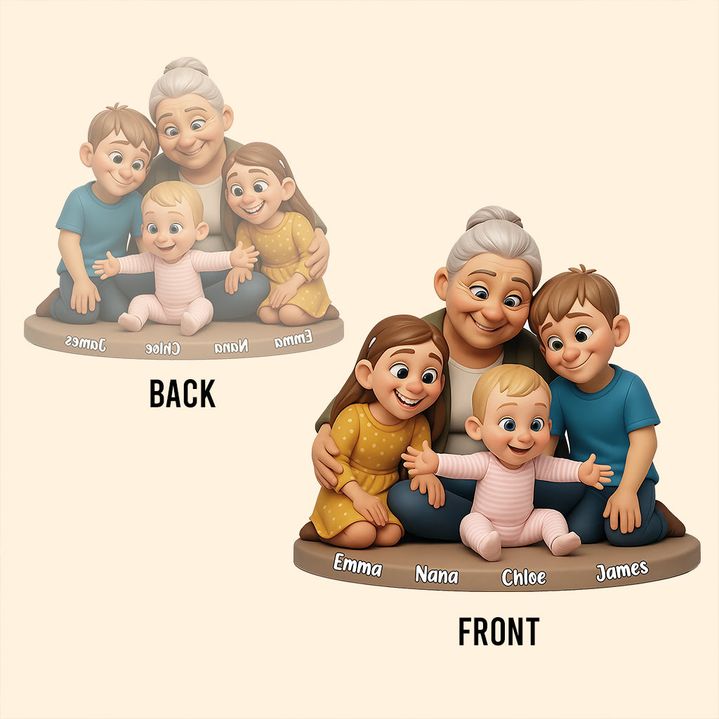 Wir lieben dich – Personalisierte Acrylplakette für Oma in Sonderform