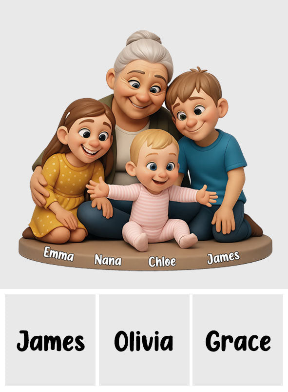 Wir lieben dich – Personalisierte Acrylplakette für Oma in Sonderform