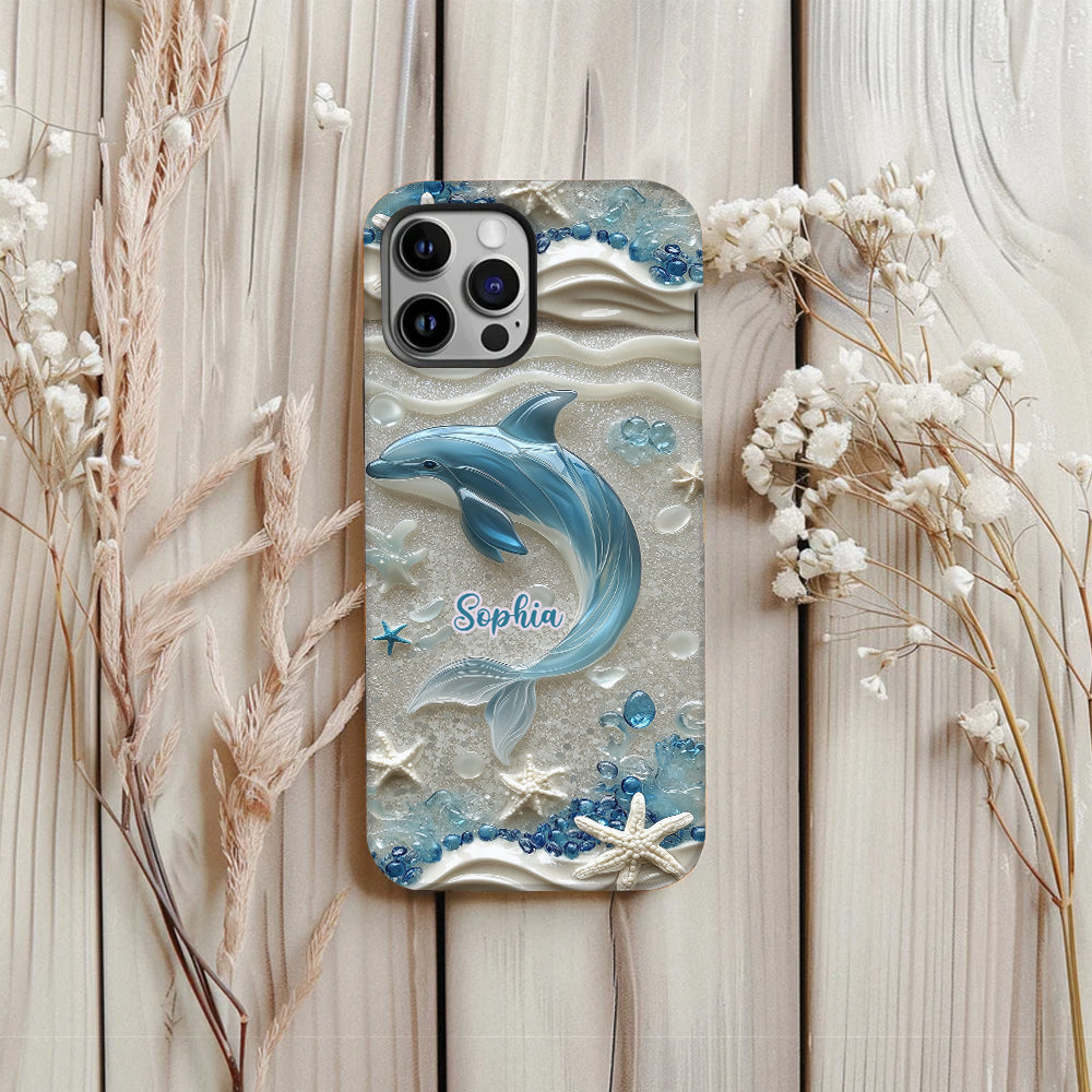 Liebe Delfine – Personalisierte Handyhülle mit Delfin-Vollbild