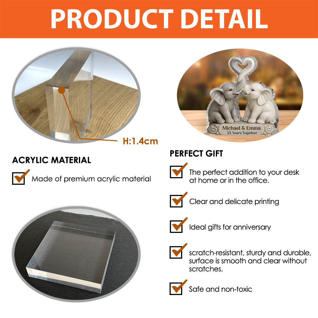 Verschlungene Baumstämme – Ewige Liebe – Personalisierte Acrylplakette für Paare in individueller Form