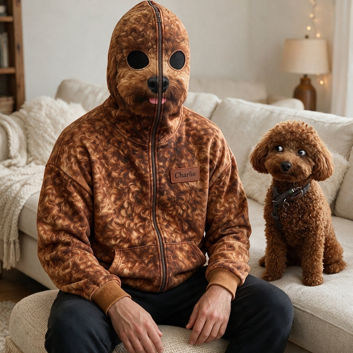 Cosplay Your Pet - Personalized Dog Full Face Zipper Hoodie