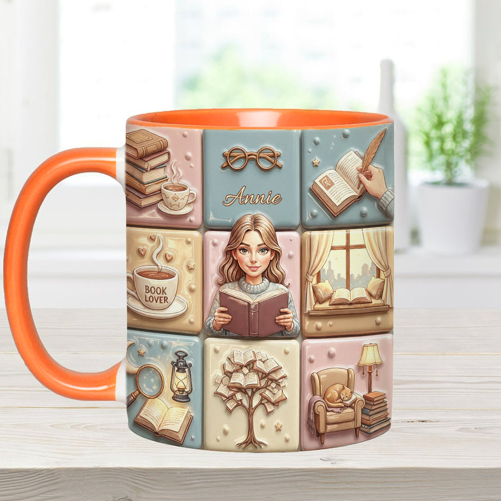 Leseratte/Bücherwurm – Personalisierte Tasse zur Sensibilisierung für Brustkrebs
