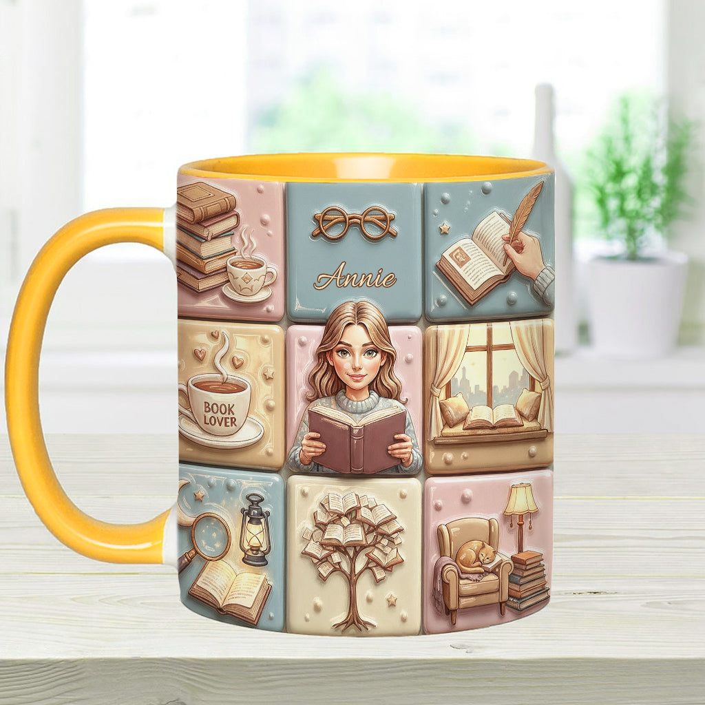 Leseratte/Bücherwurm – Personalisierte Tasse zur Sensibilisierung für Brustkrebs