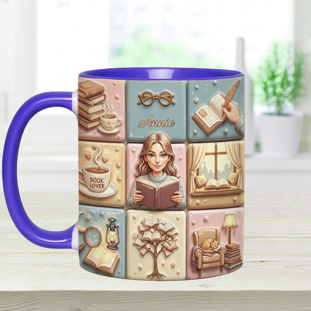 Leseratte/Bücherwurm – Personalisierte Tasse zur Sensibilisierung für Brustkrebs