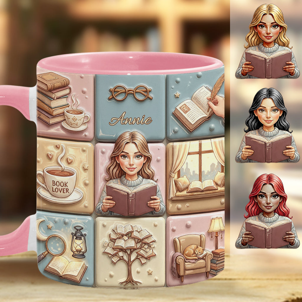 Leseratte/Bücherwurm – Personalisierte Tasse zur Sensibilisierung für Brustkrebs