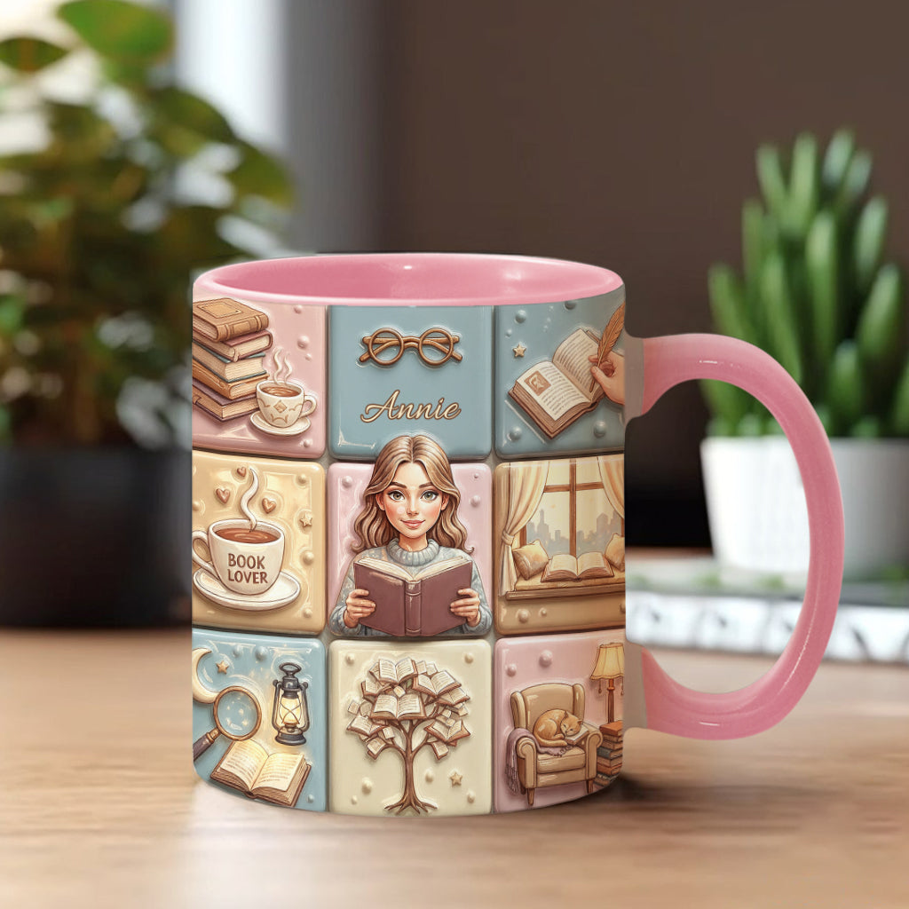 Leseratte/Bücherwurm – Personalisierte Tasse zur Sensibilisierung für Brustkrebs