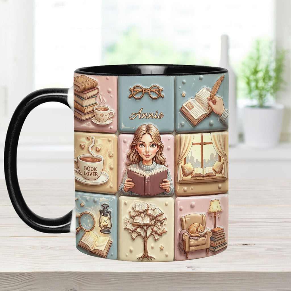 Leseratte/Bücherwurm – Personalisierte Tasse zur Sensibilisierung für Brustkrebs