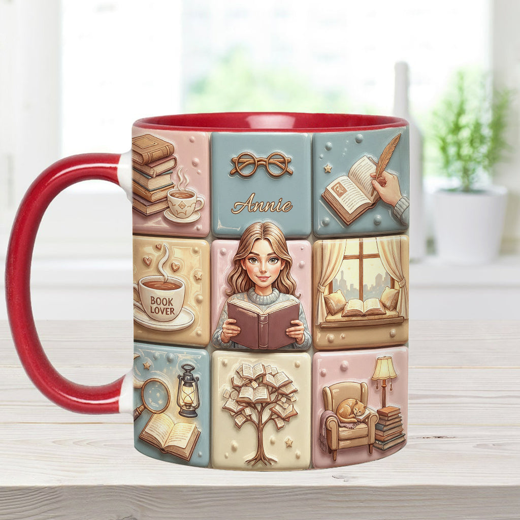 Leseratte/Bücherwurm – Personalisierte Tasse zur Sensibilisierung für Brustkrebs