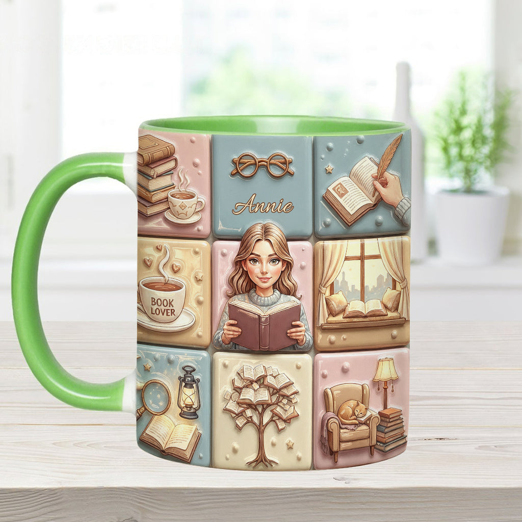 Leseratte/Bücherwurm – Personalisierte Tasse zur Sensibilisierung für Brustkrebs