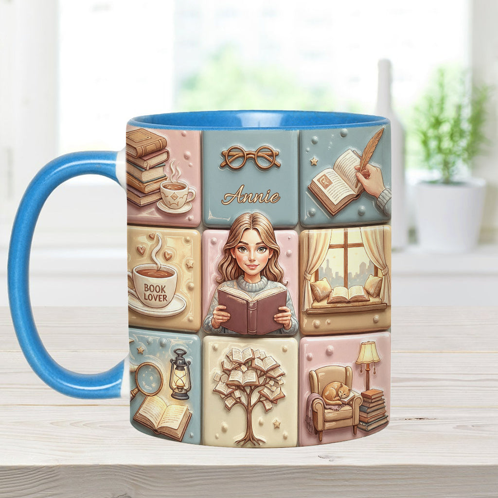 Leseratte/Bücherwurm – Personalisierte Tasse zur Sensibilisierung für Brustkrebs