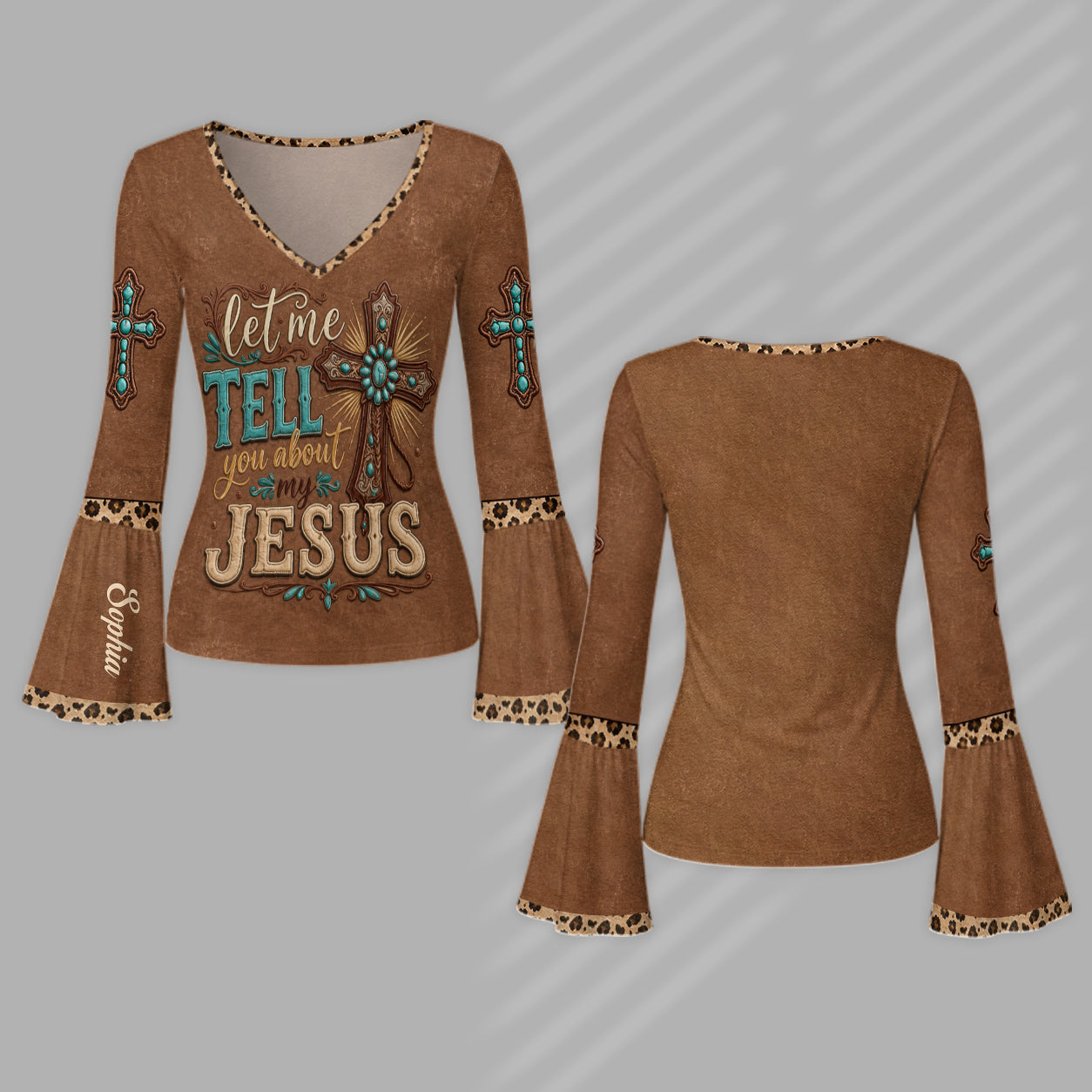 Let Me Tell You About My Jesus - Personalized Christian Flare Long-Sleeve Shirt