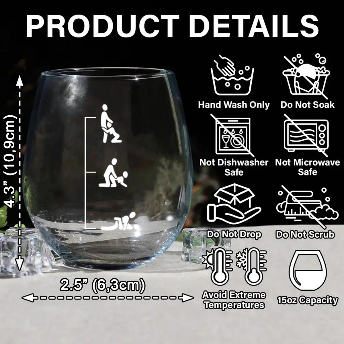 Freches Paar – Personalisiertes Paar-Motiv auf einem Weinglas