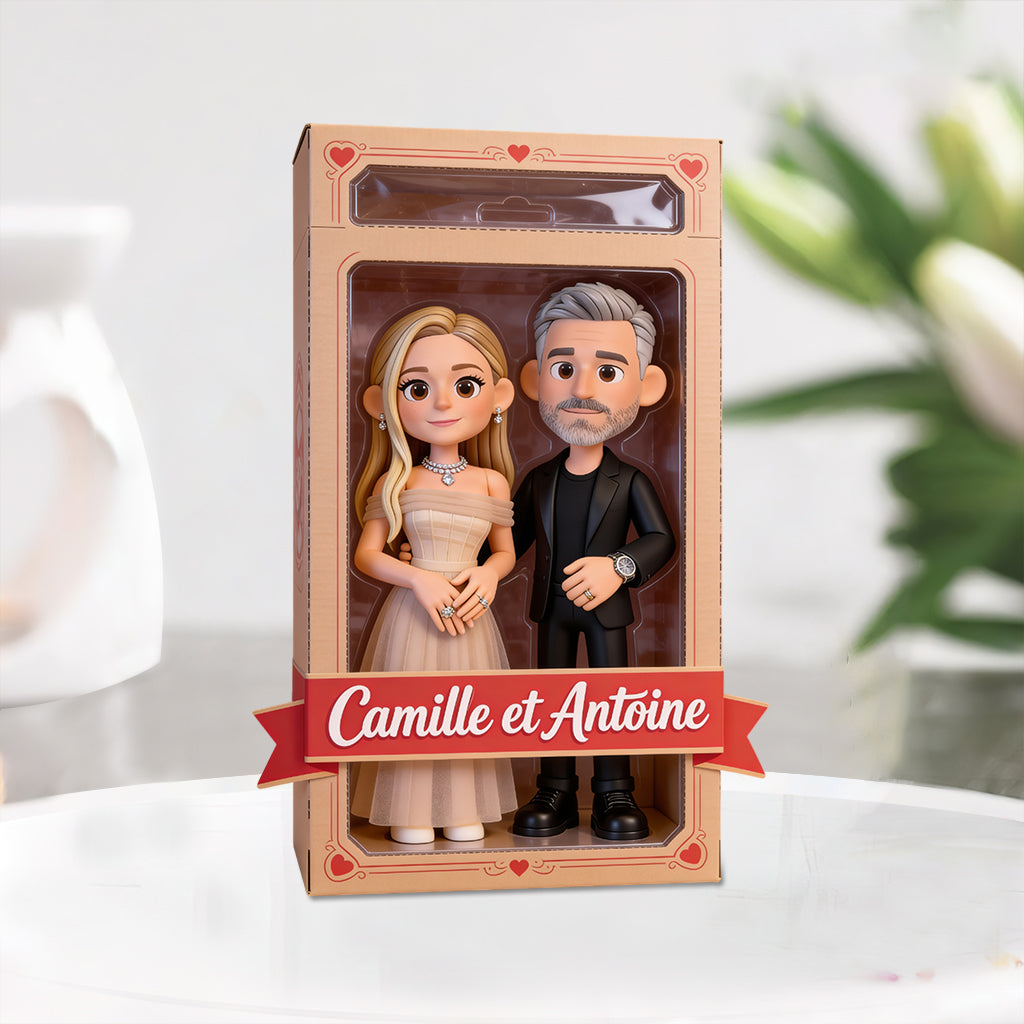 Je t'aime – Personalisierte Acryltafel für ein Paar in persönlicher Form