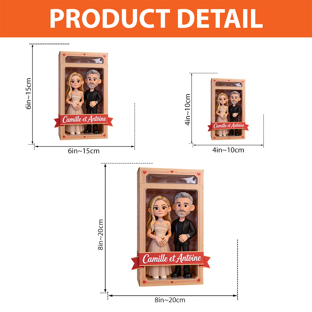 Je t'aime – Personalisierte Acryltafel für ein Paar in persönlicher Form