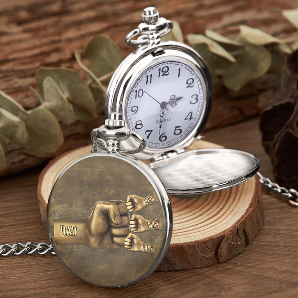 Papa-Faustgruß-Geschenk für den Sohn – personalisierte Taschenuhr für den Sohn