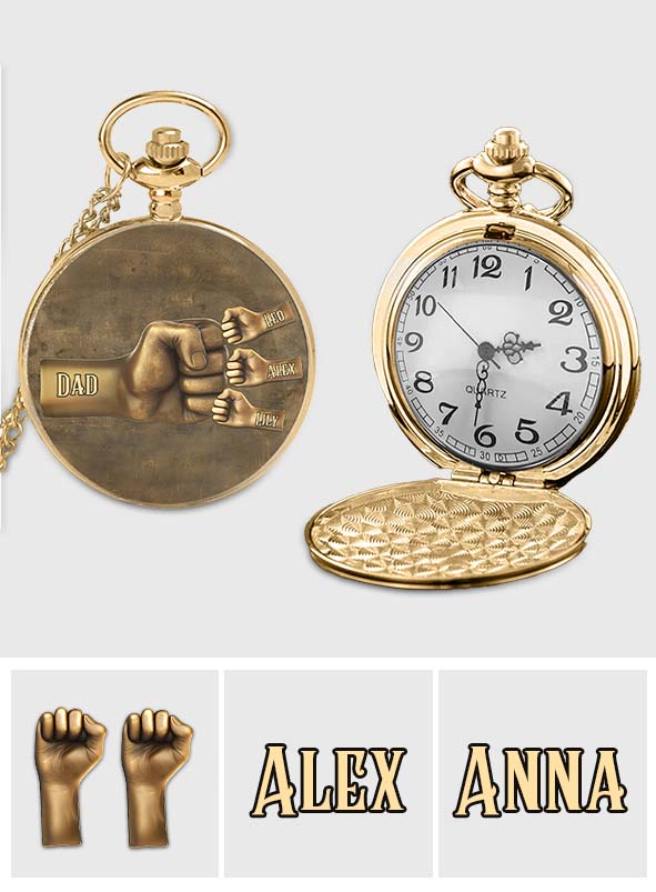 Papa-Faustgruß-Geschenk für den Sohn – personalisierte Taschenuhr für den Sohn