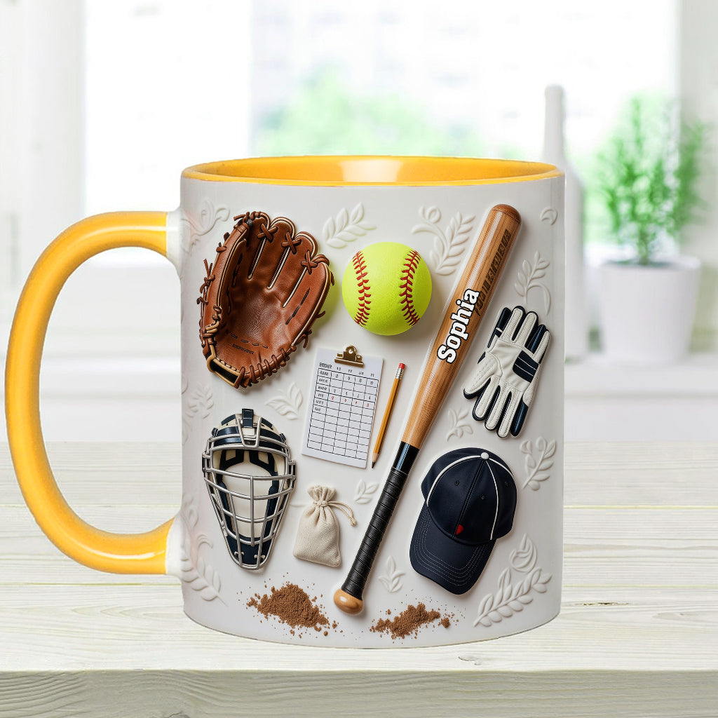 Love Softball - Personalized Softball Accent Mug & Coaster