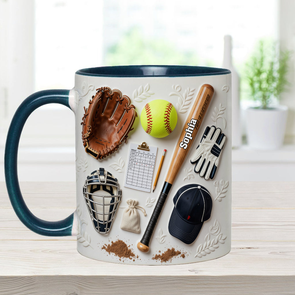 Love Softball - Personalized Softball Accent Mug & Coaster