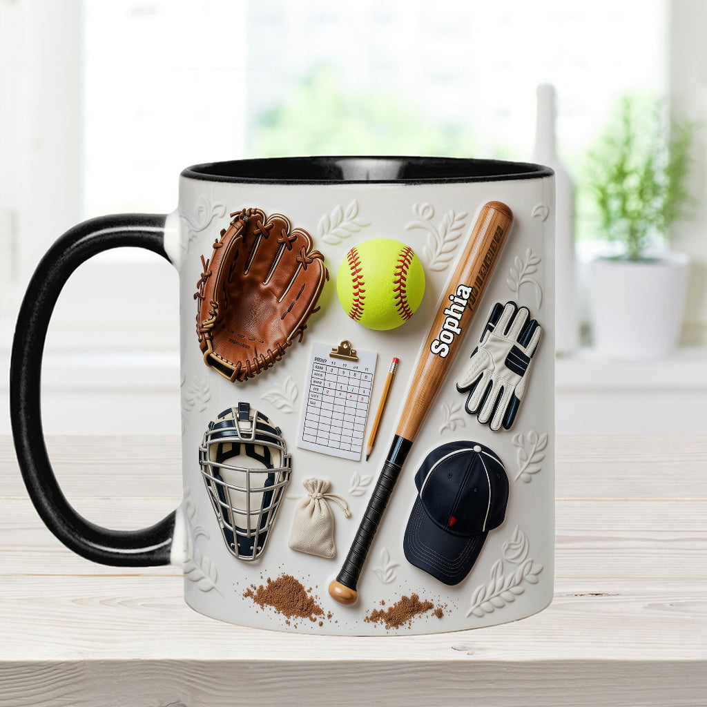 Love Softball - Personalized Softball Accent Mug & Coaster