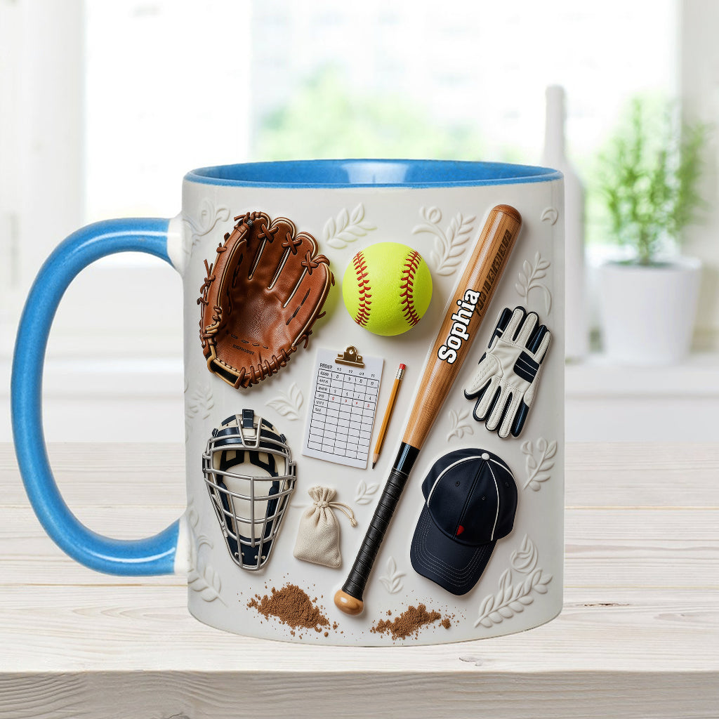 Love Softball - Personalized Softball Accent Mug & Coaster